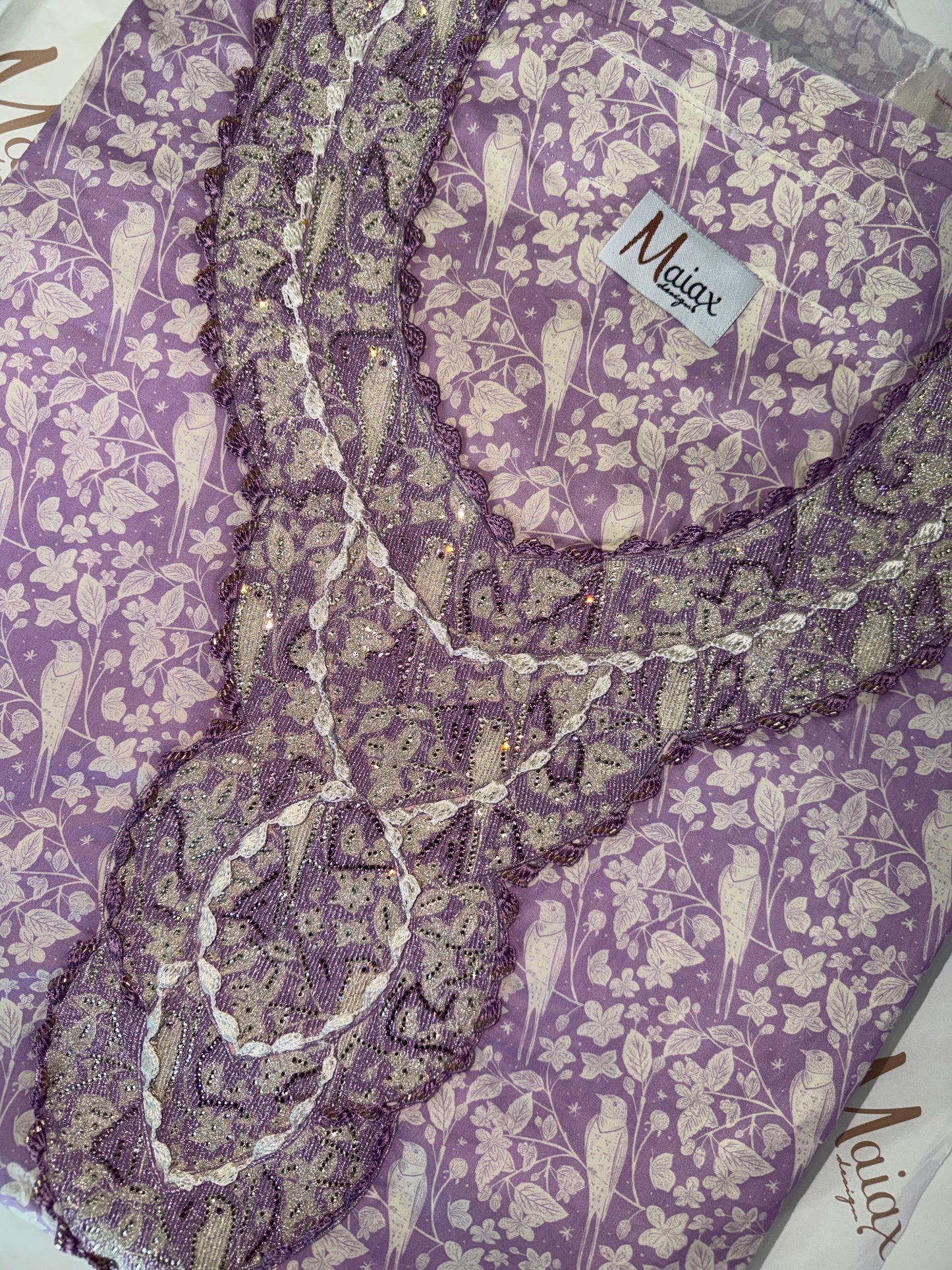 Floral Mkhawar- Lavender