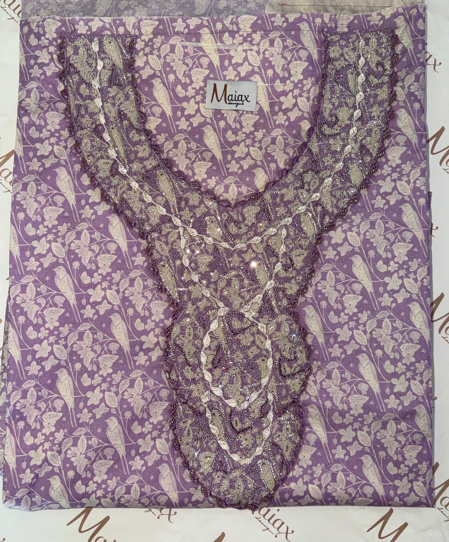 Floral Mkhawar- Lavender