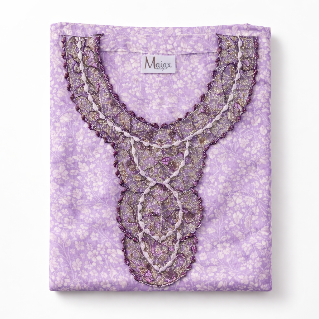 Floral Mkhawar- Lavender
