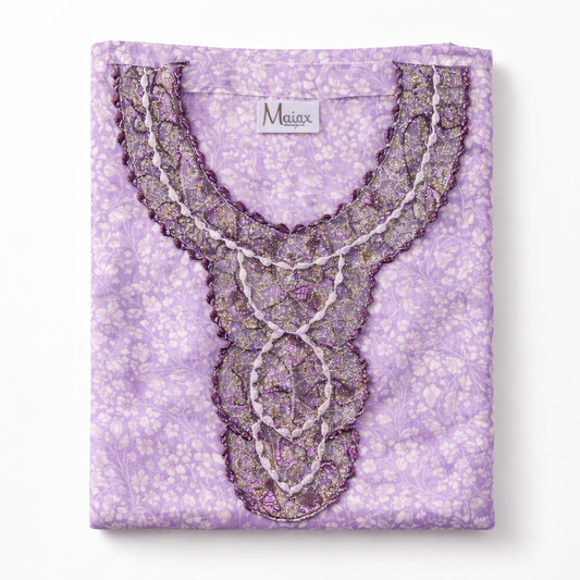 Floral Mkhawar- Lavender